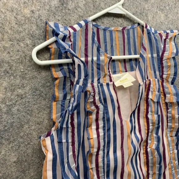 Anthropologie Maeve Shirt Women 2 Ladies Multi Colors Outdoors Casual Striped - Picture 3 of 11